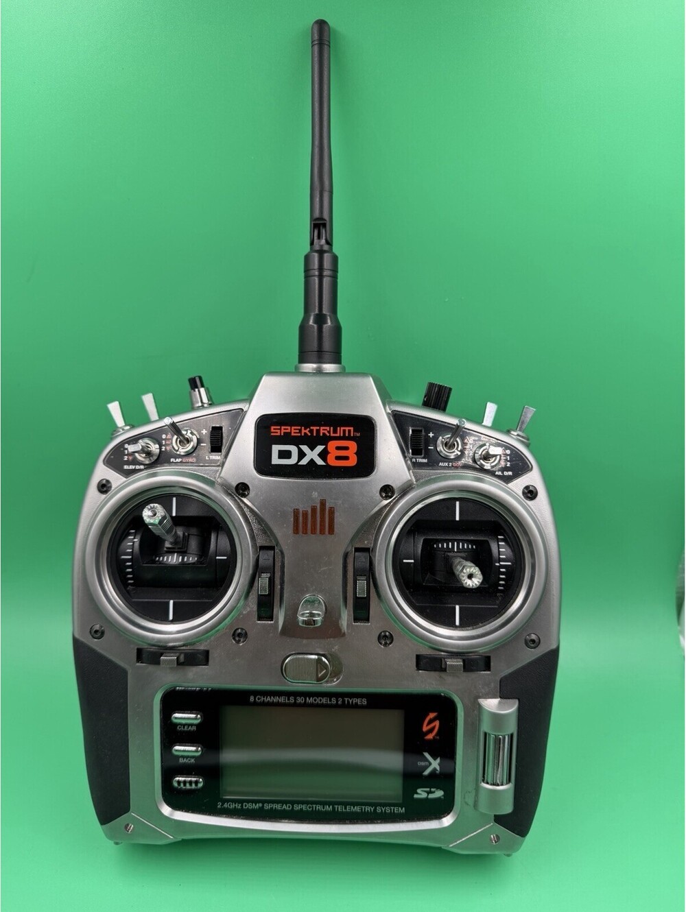 Spektrum DX8 Silver 8-Channel Radio Transmitter Remote Control Aircraft Working